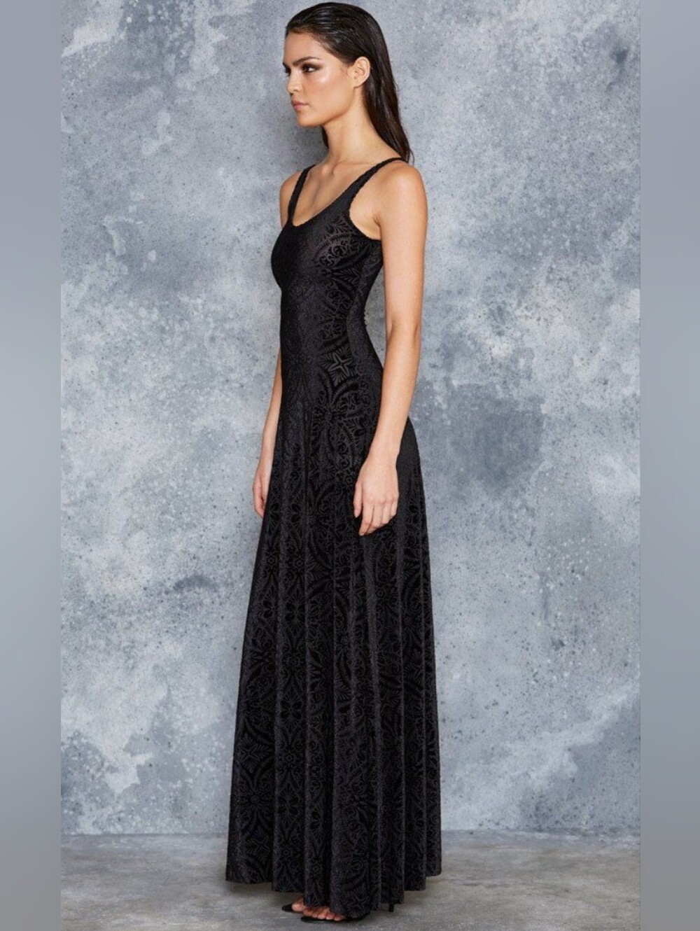 Blackmilk Revenge Of The Burned Velvet Black Maxi - Picture 5 of 8